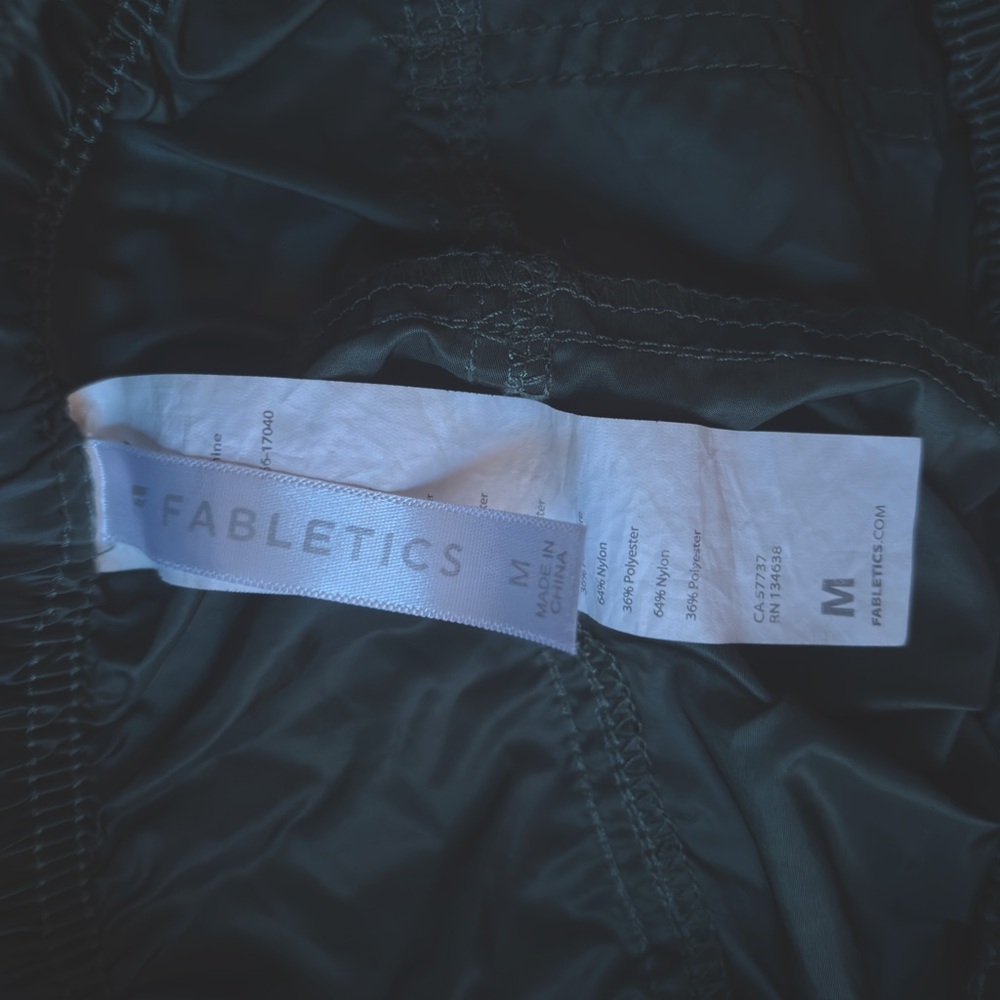 Fabletics Green Windbreaker Pants
